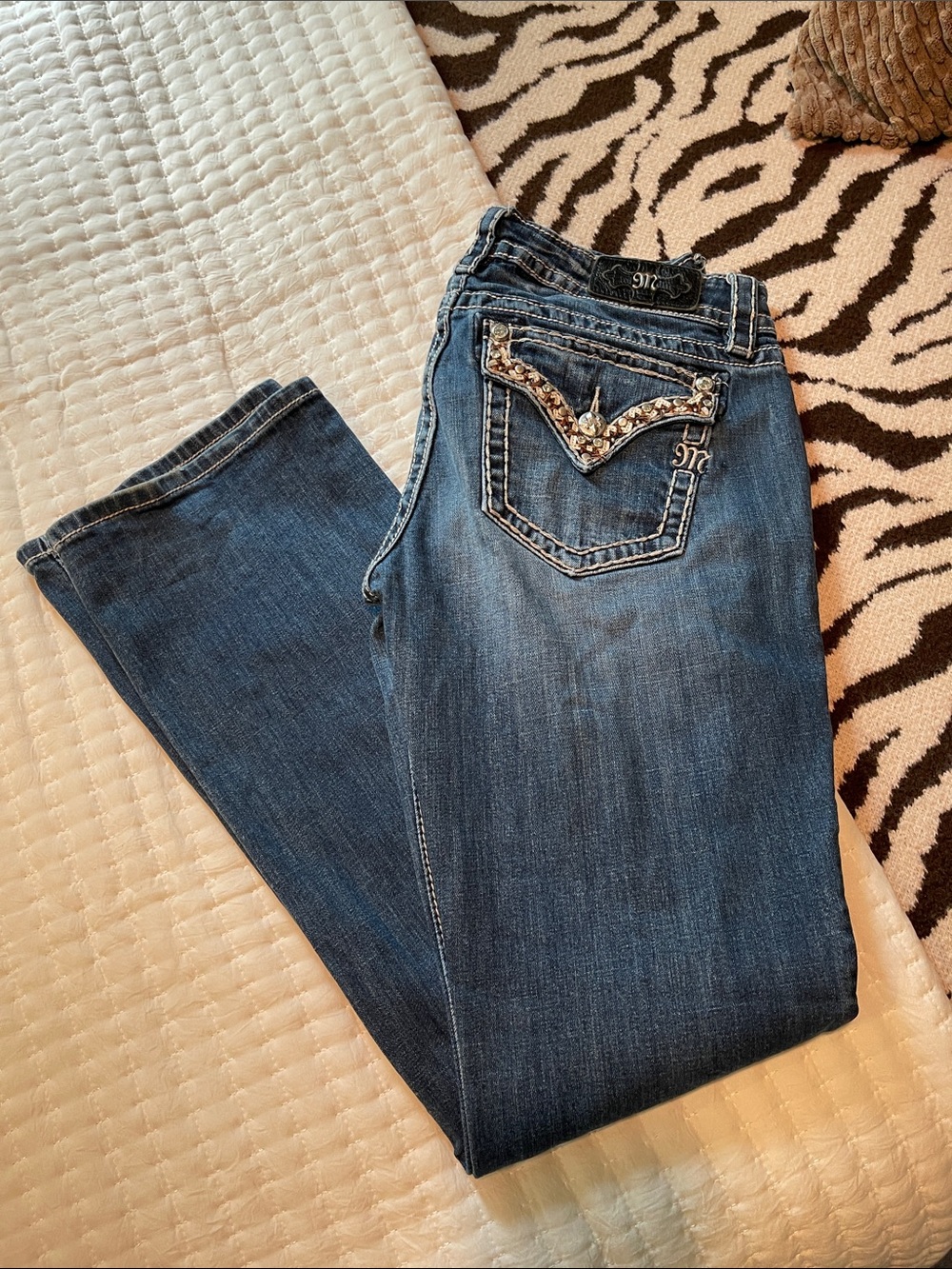 Miss Me Classic Women's Bootcut Jeans - Blue Denim 32